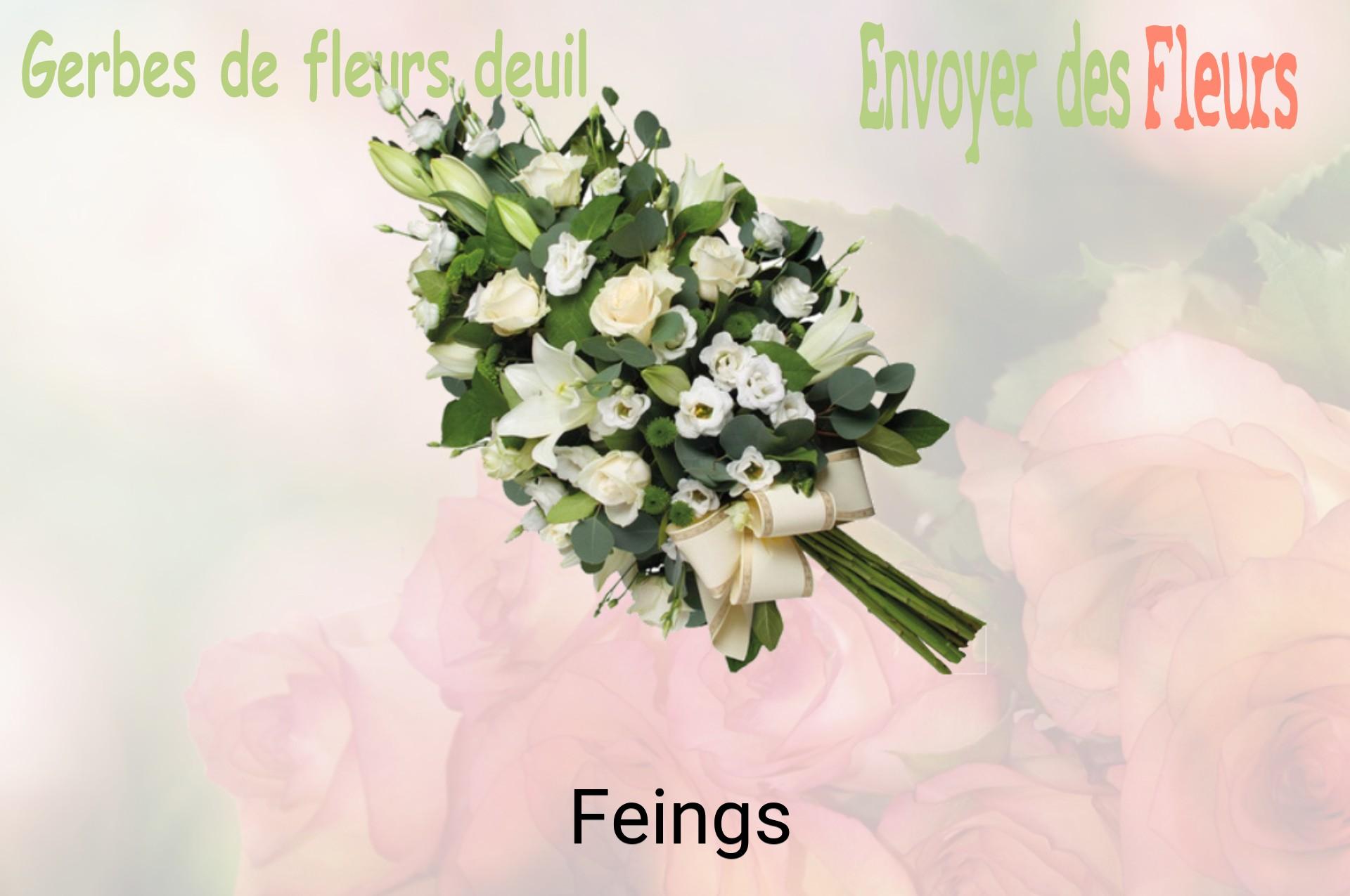 Gerbe de fleurs de deuil livrée à Feings